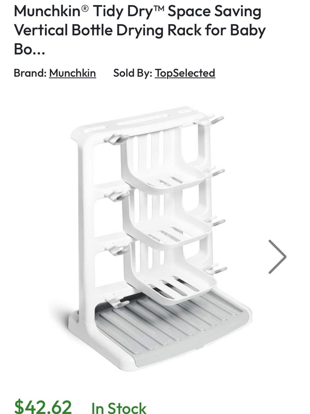 Munchkin White Vertical Bottle and Accessory Drying Rack